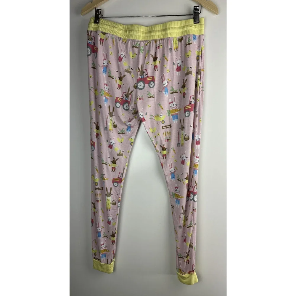 Little Sleepies Hop to it Bunny Pajama Pants Bamboo Pink Bunnies Women’s Small - Picture 10 of 10
